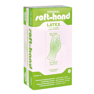 Soft-hand Latex-Handschuhe, unsteril leicht gepudert, mittel