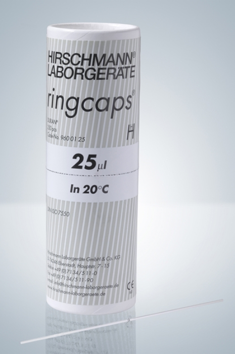 Mikropipetten mit Ringmarke, Standardgrösse, 25 µl, 250 St.