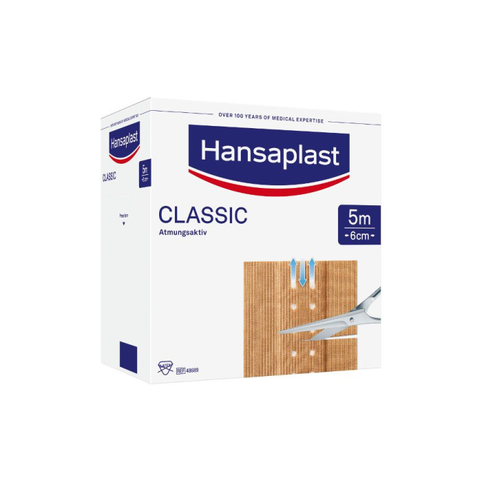 Hansaplast classic, textiler Wundschnellverband, unsteril, 5,00 x 6cm