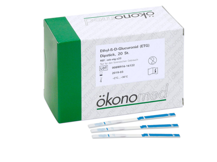 ökonomed Ethyl-ß-D-Glucuronid (ETG) Dipstick, cut off 500 ng/ml, 20 St. einzeln eingesiegelt