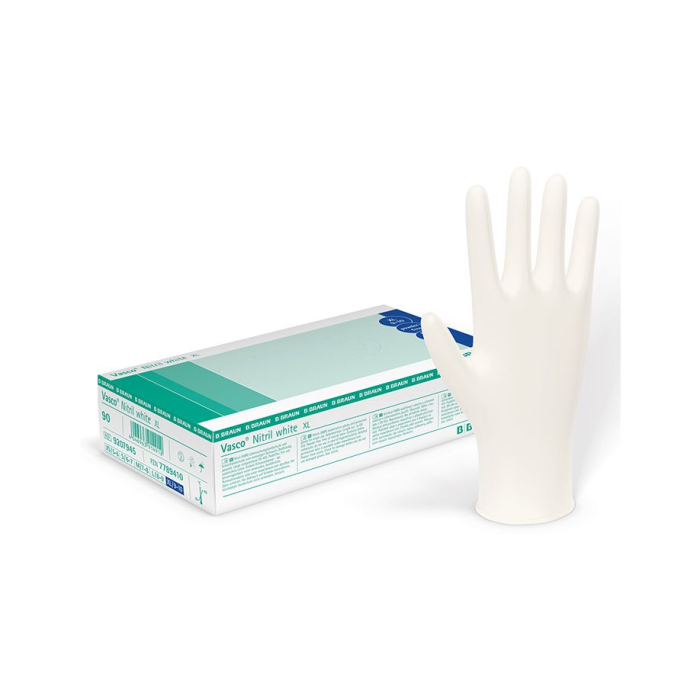 Braun Vasco Nitril,  white U.-Handschuhe, PF, Gr. XL, unsteril , 100 St.