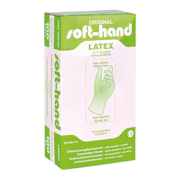 Soft-hand Latex-Handschuhe, unsteril leicht gepudert, gross